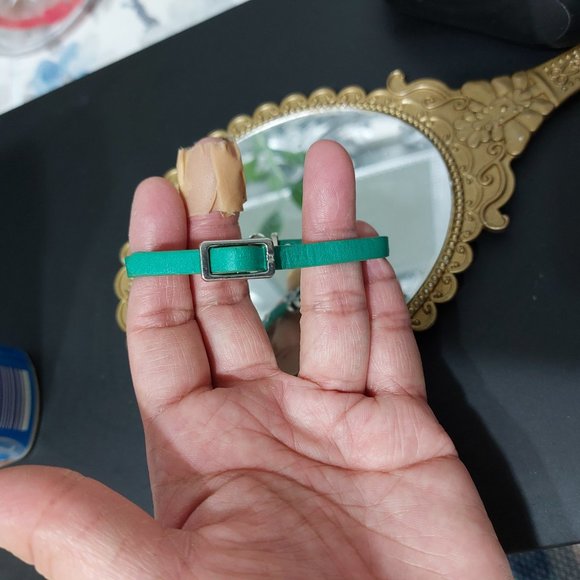 Faux Leather Xmas Green JOY Bracelet & Elastic Beads Bracelets SET OF 3 - Picture 3 of 9